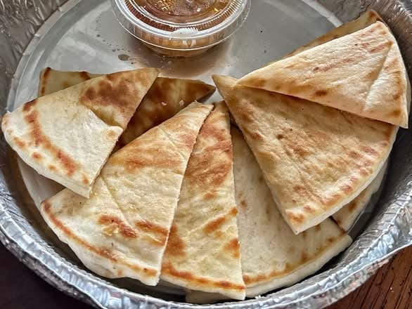 Hummus and pita.